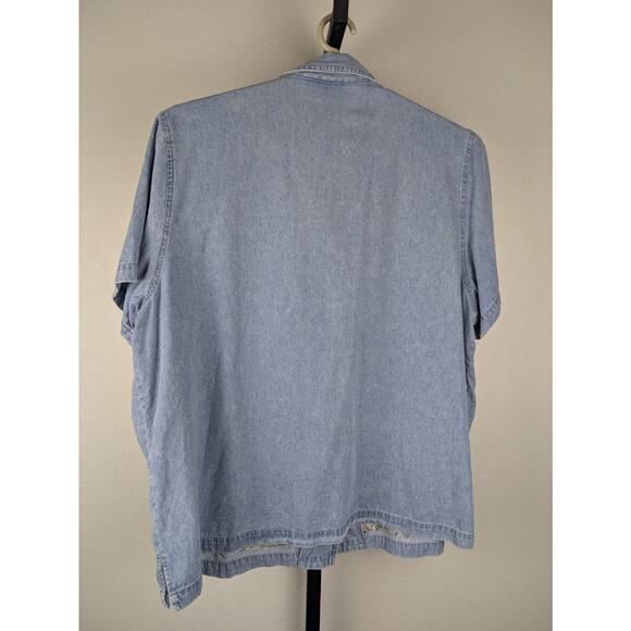 Vintage Studio Collection short sleeve denim shirt zebra giraffe leopard - Picture 2 of 8